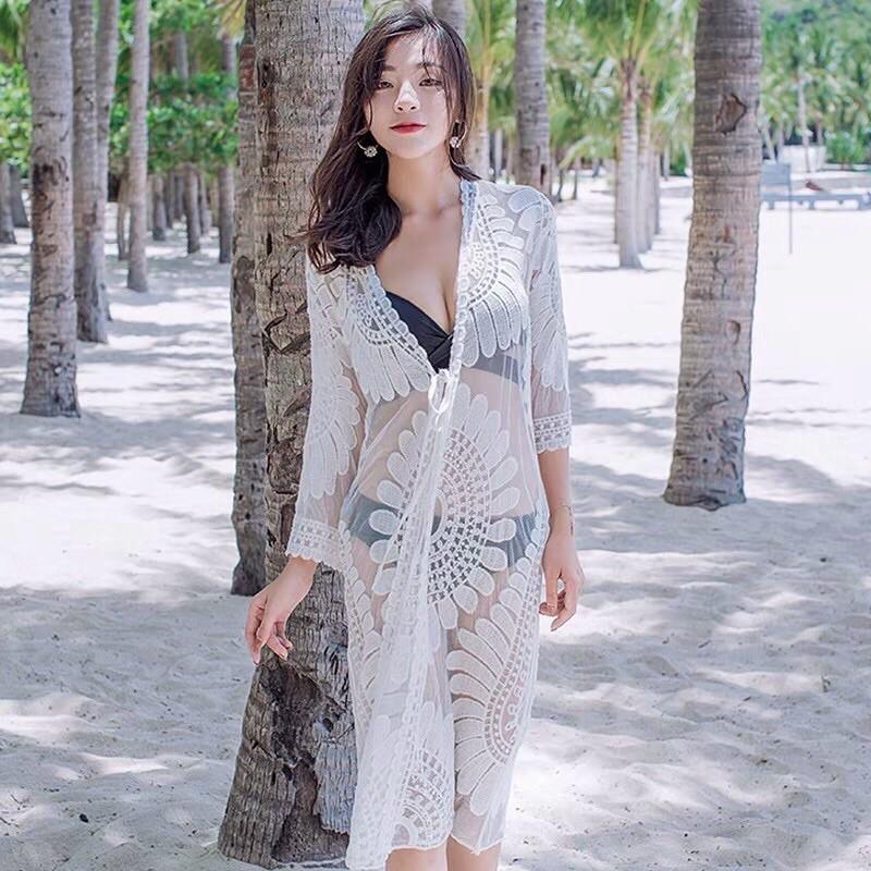 ÁO CHOÀNG REN ĐI BIỂN DÁNG DÀI