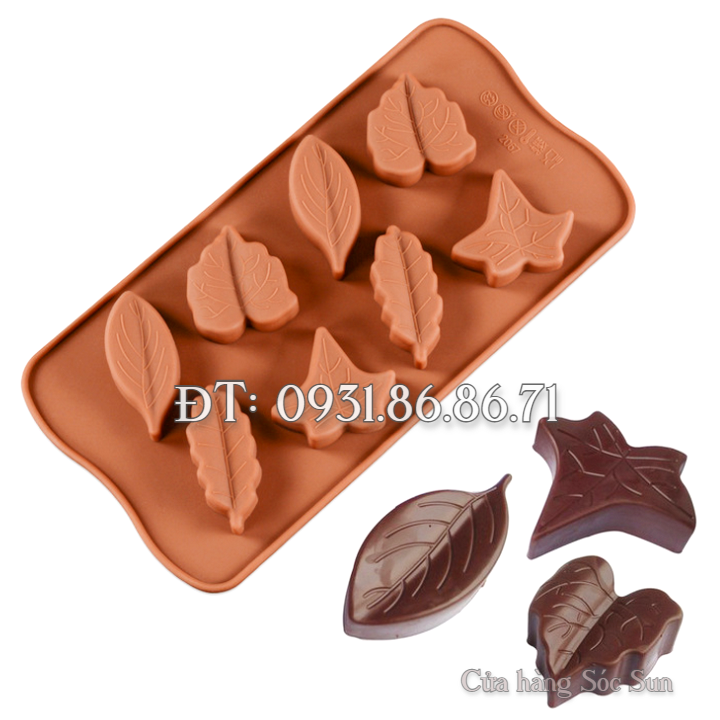 Khuôn silicon 8 chiếc lá – Mã số 1253