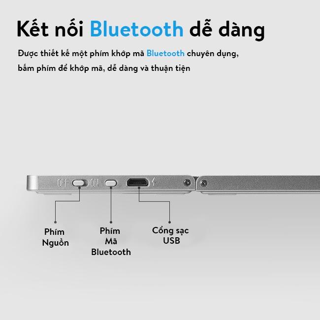 Bàn phím bluetooth Coputa bàn phím không dây kết nối điện thoại laptop máy tính bảng mini gập gọn B033