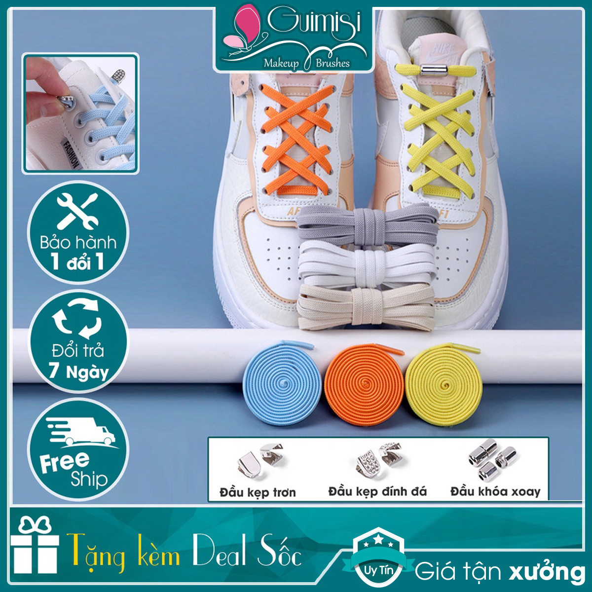 Dây Giày Thể Thao Sneaker Thông Minh Đàn Hồi Q-Kick Laces Khóa Đầu Kim Loại