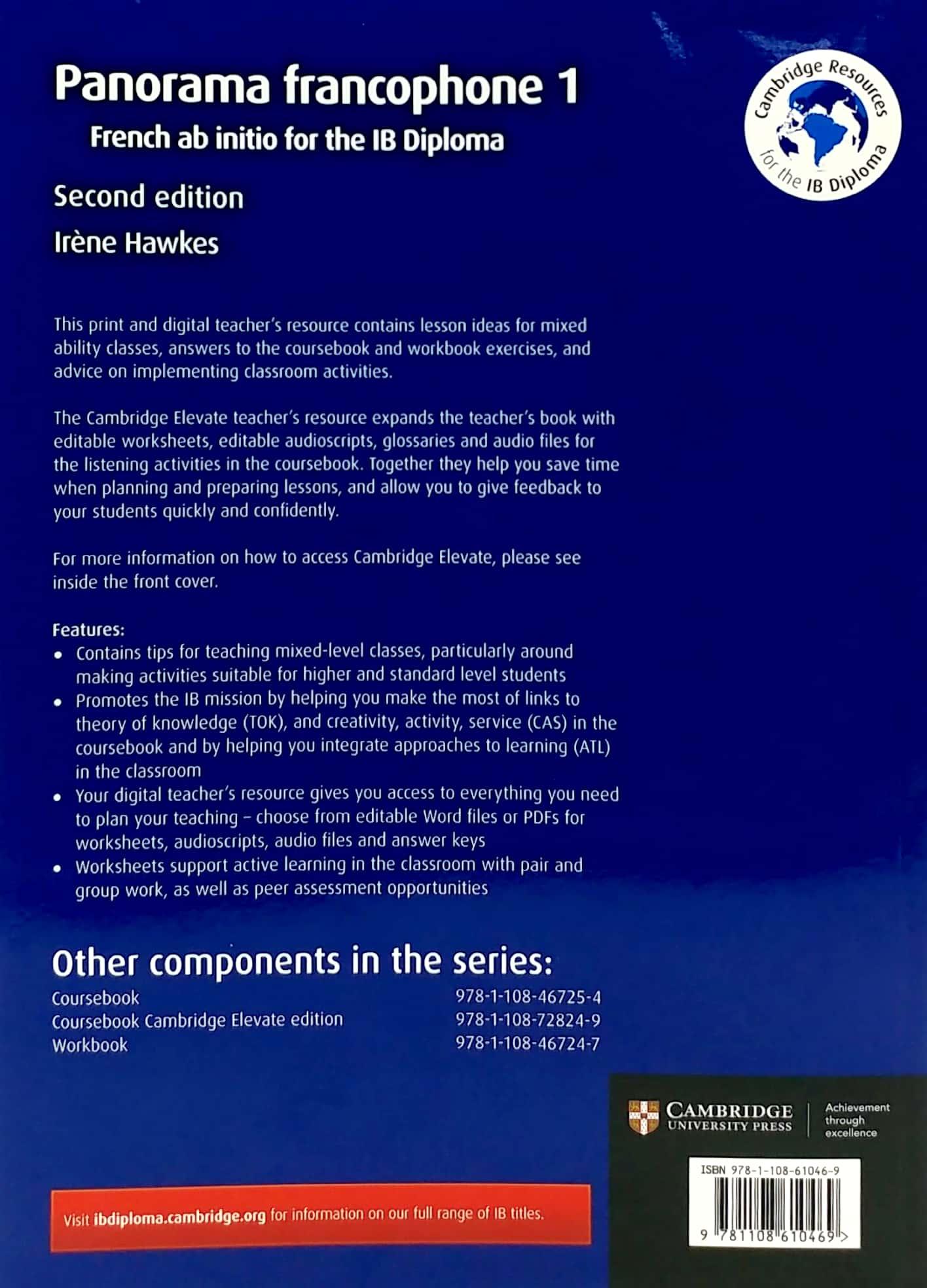 Sách ngoại văn: Panorama francophone 1 Teacher's Resource With Cambridge Elevate: French ab Initio for the IB Diploma (French Edition)
