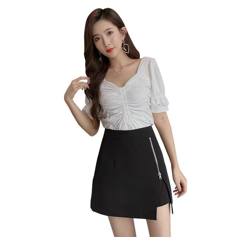 Quần Váy Cạp Cao_Quần Short Giả Váy Khóa Cạnh mã 222 Tep Fashion