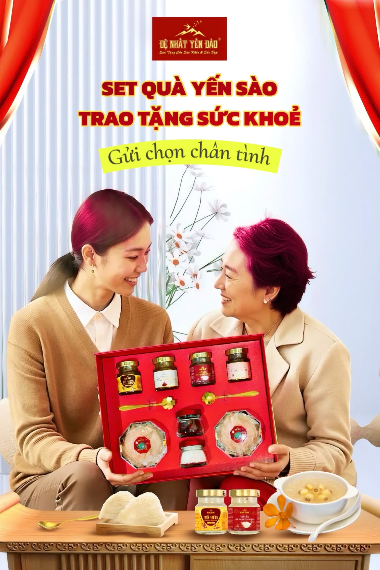 SET QUÀ YẾN SÀO CAO CẤP  - 4 TRONG 1 - YẾN THIÊN NHIÊN KHÁNH HÒA - ĐỆ NHẤT YẾN ĐẢO
