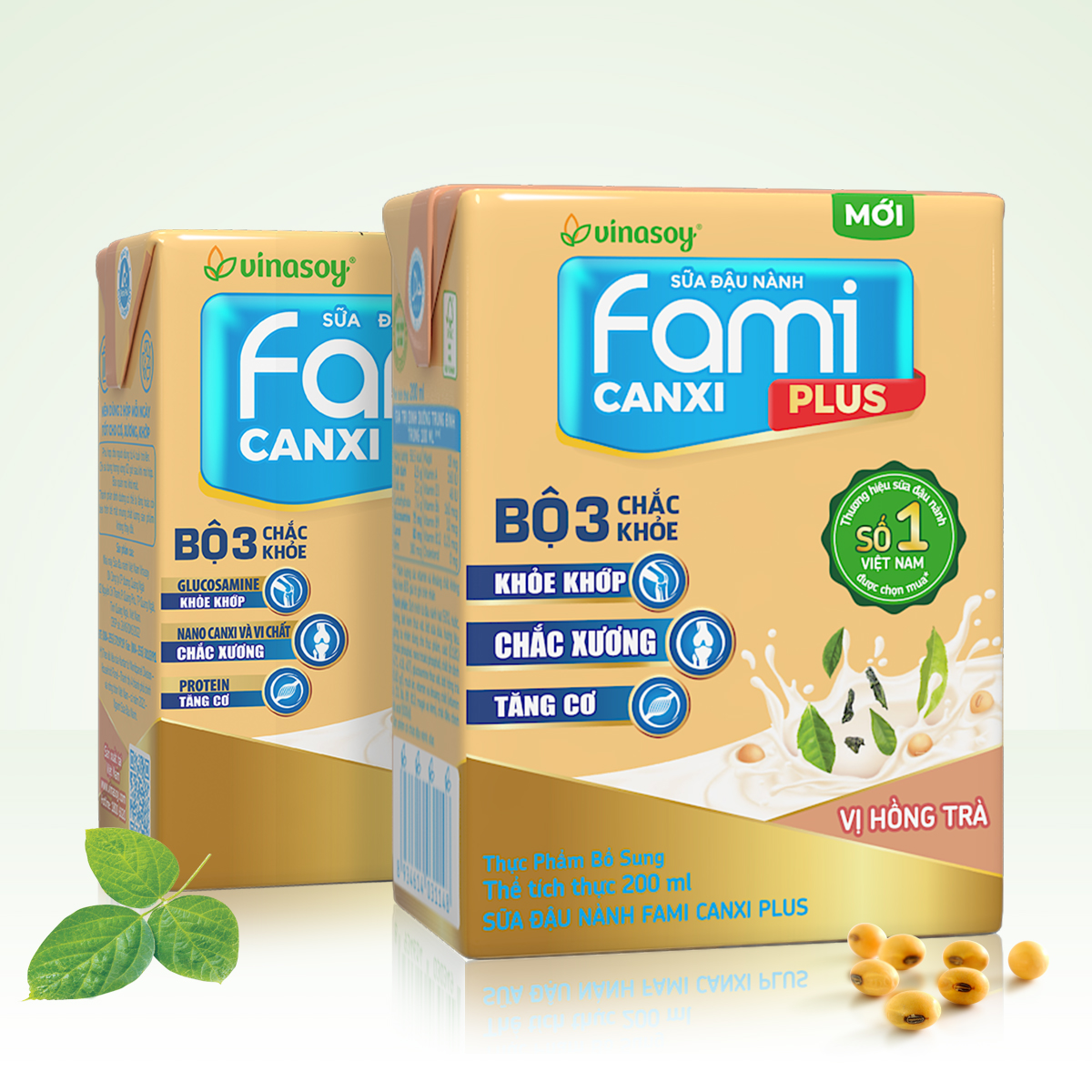 Thùng sữa đậu nành Fami Canxi Plus vị hồng trà hộp