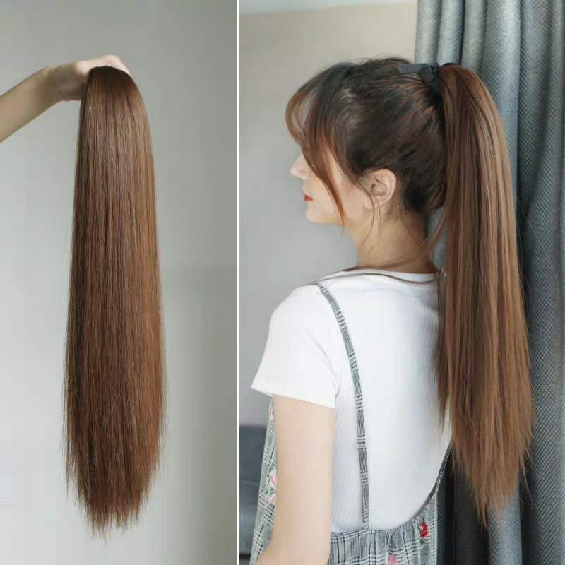 Tóc giả cột thẳng siêu xinh, siêu sang chảnh, cam kết y hình, giống tóc thật 100%, chất tơ Hàn cao cấp loại 1, chịu nhiệt tốt có thể bấm uốn, duỗi, gội thoải mái