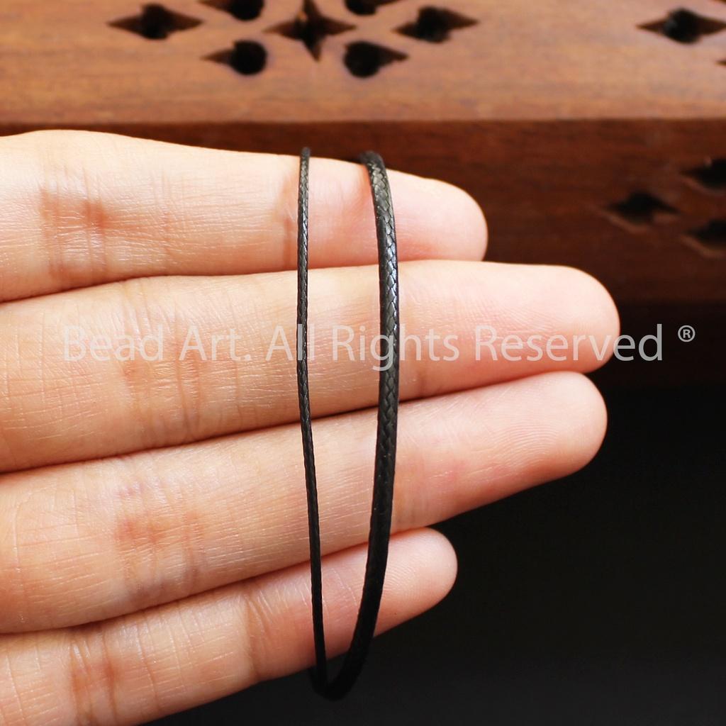 Vòng Tay Thắt Dây Đen Handmade Đuôi Tibet, Thuỷ, Mộc, Vòng Tay Phong Thuỷ, Chuỗi Hạt - Bead Art