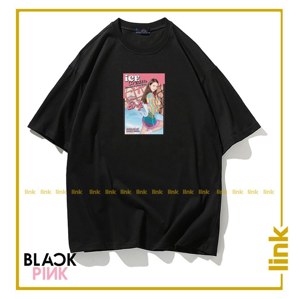 Áo thun BLACKPINK JISOO ICE CREAM tay lỡ unisex