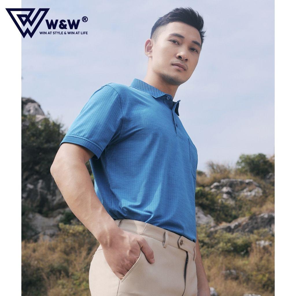 Áo Thun Polo Nam W&amp;W Dáng Regular Fit- Cổ Bẻ Đức Ngắn Có Túi Ngực Chất Liệu Thoáng Mát, Thấm Hút Tốt WPO70R