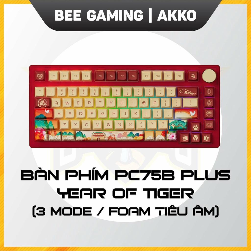 Bàn phím cơ không dây chính hãng AKKO PC75B Plus Year of Tiger (Bluetooth 5.0 / Wireless 2.4Ghz / Hotswap / Foam tiêu âm / Lubed switch