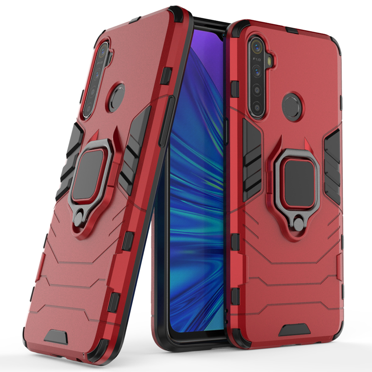 Ốp lưng cho Realme 5 Pro iRON - MAN IRING Nhựa PC cứng viền dẻo chống sốc
