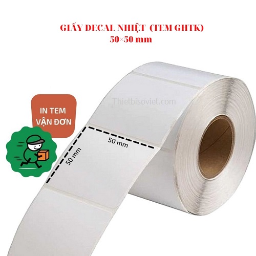 Combo 30 cuộn giấy Decal nhiệt GHTK 50X50mm - Decal nhiệt 5x5cm