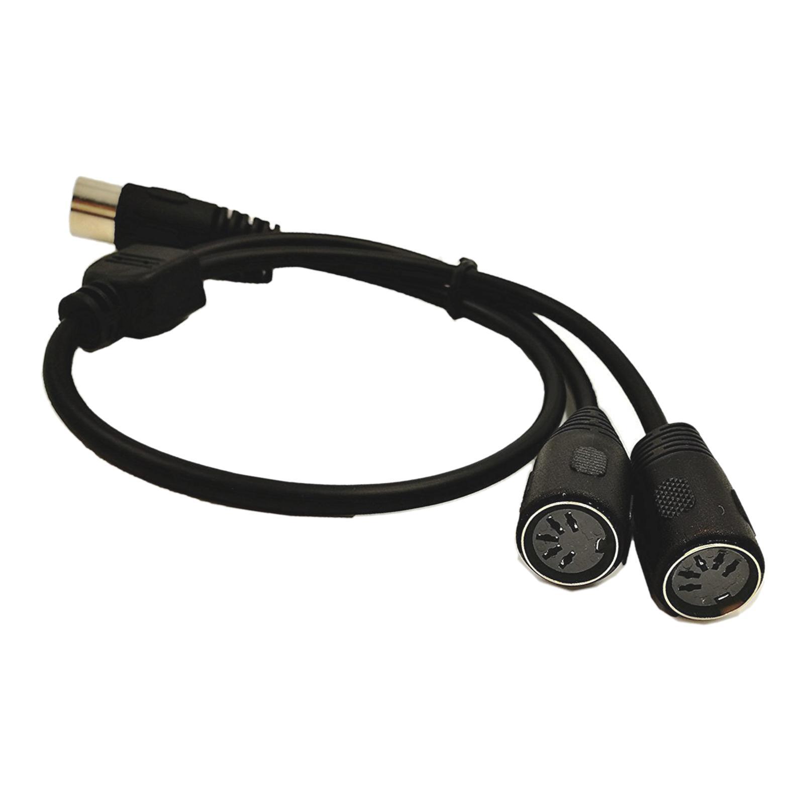 MIDI 5 Pin Din Male to Dual 5Pin Female Audio Cable Keyboard Organ
