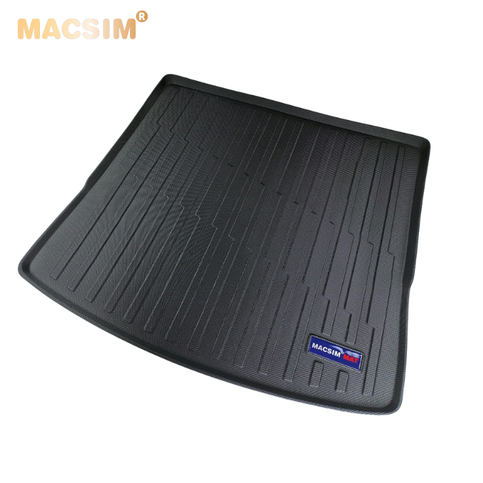 Thảm lót cốp xe ô tô Volkwagen Teramont 2018 - tới nay Nhãn hiệu Macsim chất liệu TPV cao cấp màu đen.