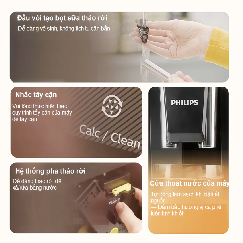 HÀNG NHẬP KHẨU - Máy pha cà phê Espresso, Americano tự động và Capuccino, Latte. Thương hiệu Hà Lan cao cấp Philips - EP1221/69