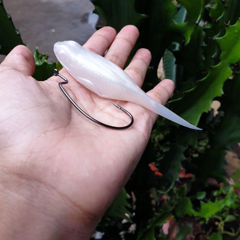 Combo 4 con mồi mềm Skipping phối màu / ZO + 1 lưỡi G Hook / Skiping / skip ping