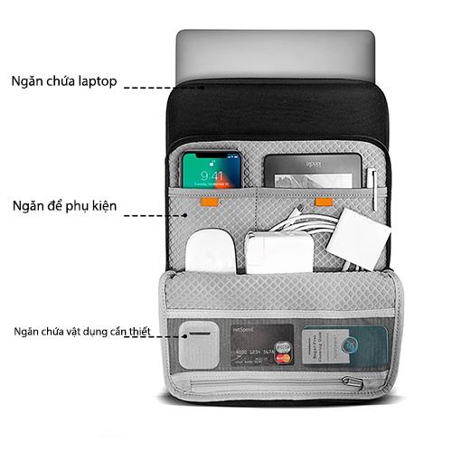 Túi Xách Chống Sốc Tomtoc Cao Cấp Protection Premium Cho Macbook Air/Pro 13″, cho Macbook Pro16” Black chống bụi bẩn và kháng nước - HÀNG CHÍNH HÃNG