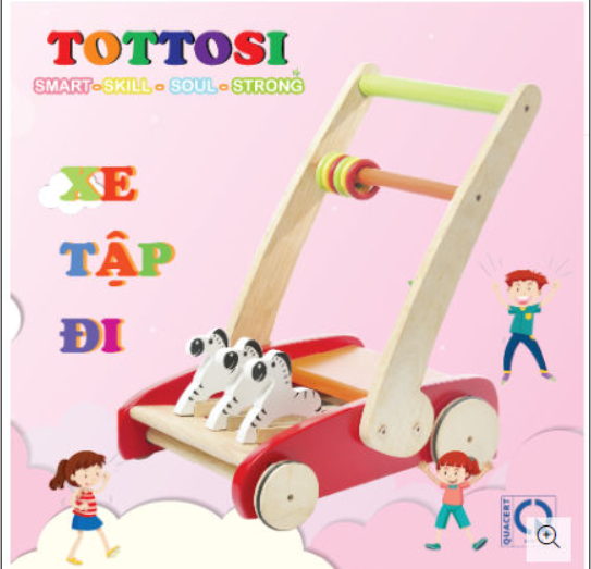Đồ chơi Xe tập đi hiệu Tottosi bằng gỗ an toàn dành cho các em bé dễ thương