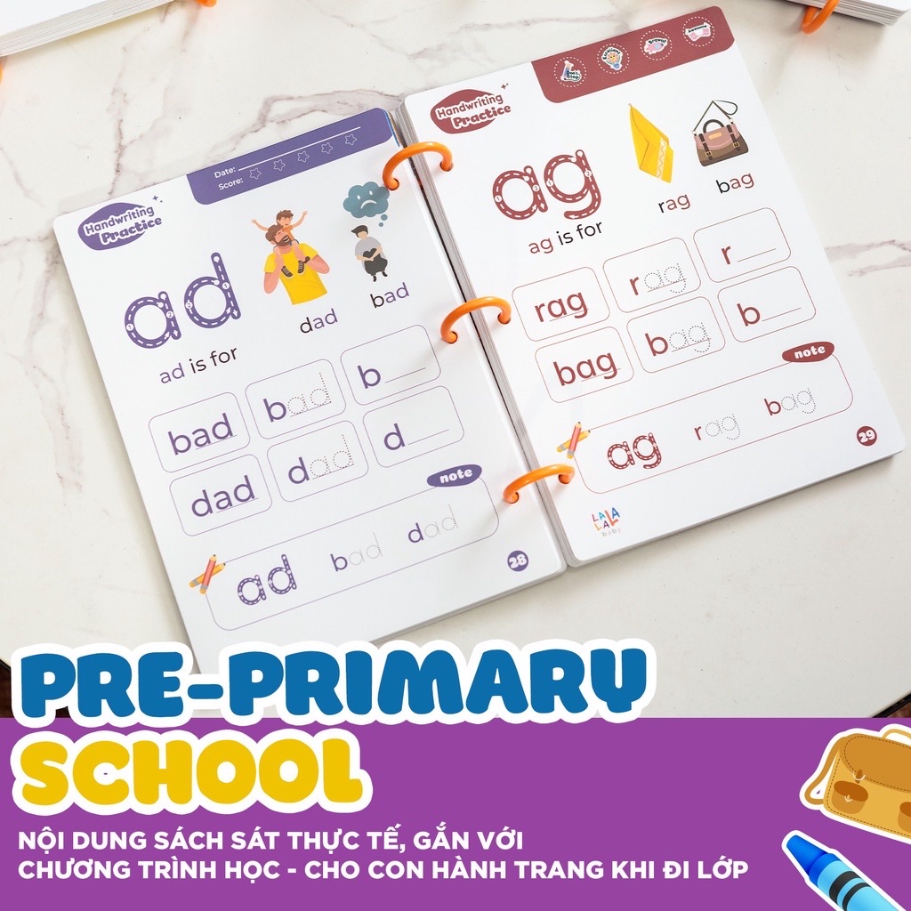 Đồ chơi Giáo dục sớm Thẻ Flashcard thông minh cho bé xóa được, học liệu giáo dục sớm thương hiệu Lalala Baby (Shape Me - Write Me - Math Me - Learn Me)