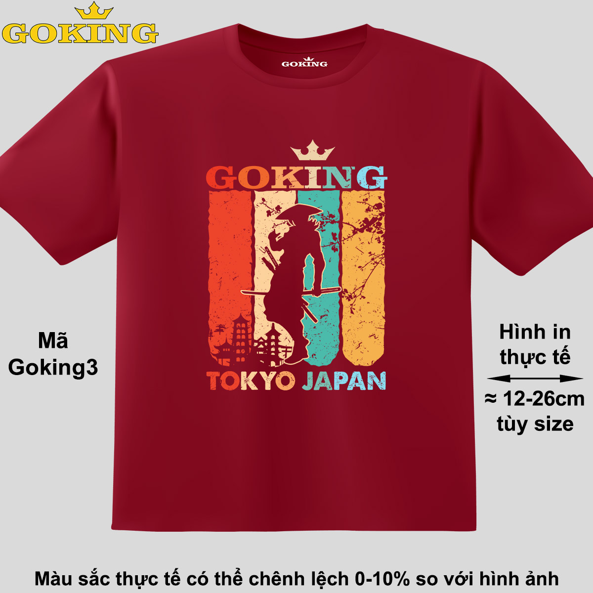 Samurai, mã Goking3. Áo thun hàng hiệu Goking, form unisex cho nam nữ, trẻ em, bé trai gái. Áo phông in đẹp, quà tặng cao cấp cho gia đình, cặp đôi, doanh nghiệp, hội nhóm