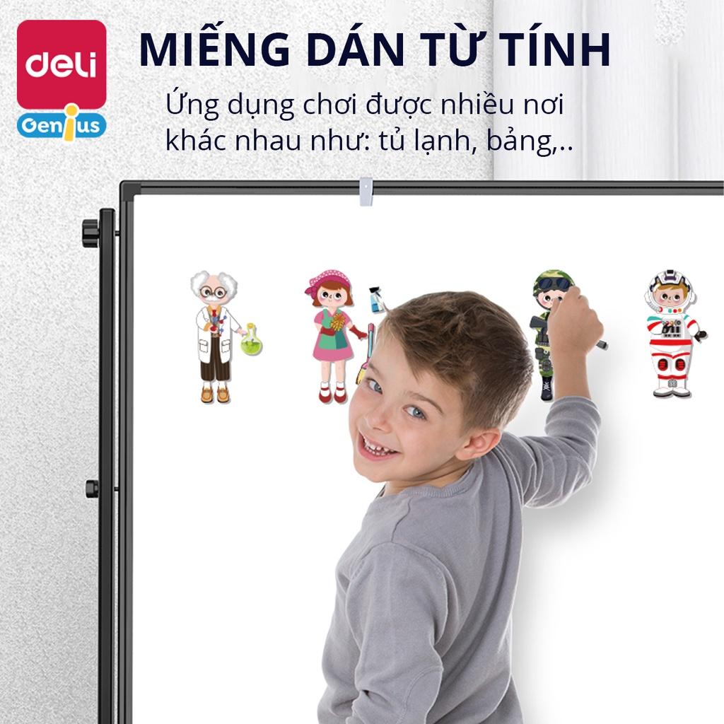 Hộp Đồ Chơi Ghép Hình Nam Châm Các Mảnh Từ Tính Kèm Bảng Viết Cho Bé Deli - Đồ Chơi Giáo Dục Chủ Đề Chữ Cái, Thời Trang, Giao Thông Phát Triển Tư Duy Nhận Biết Trẻ Em - 74526 74527 74550 74551