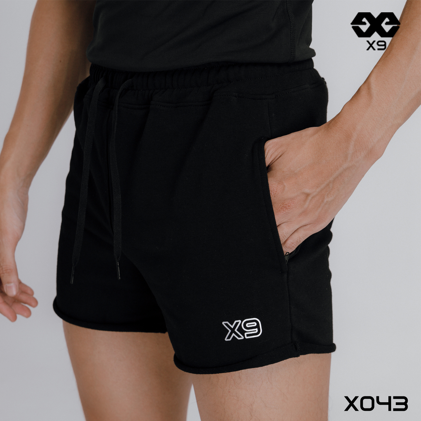 Quần Short Thun Nam Cuốn Line Ngắn Ngang Đùi Tập Gym Thể Thao Rộng Không Ôm - X9 Sportswear - X043