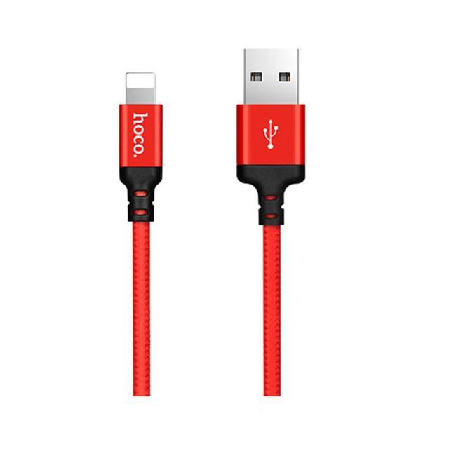 Cáp Sạc Truyền Dữ Liệu 2.4 Chống Dối, Dây Dù Dành Cho Iphone, Ipad Hoco X14 Giao Màu Ngẫu Nhiên - Hàng Chính Hãng - 2M