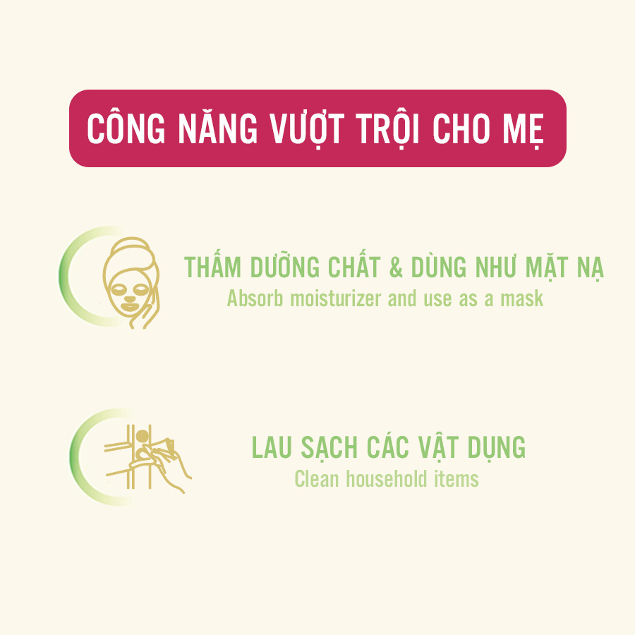 Combo 3 túi Khăn vải khô đa năng Mamamy Tropical 160 tờ