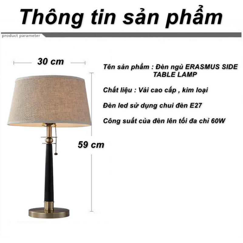 Đèn ngủ ERASMUS SIDE TABLE LAMP