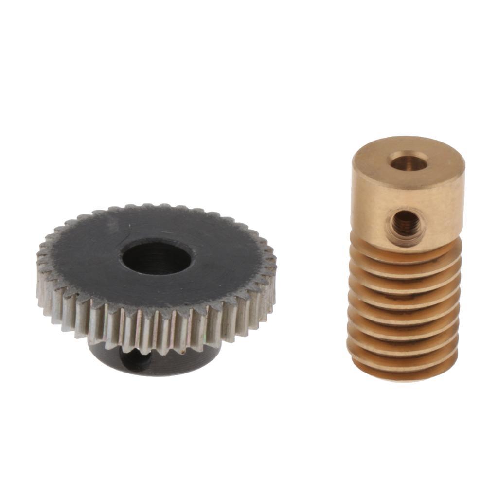 2-4pack 0.5 Modulus Steel Worm Gear Wheel + Brass Gear Shaft Set Hole 3.175mm
