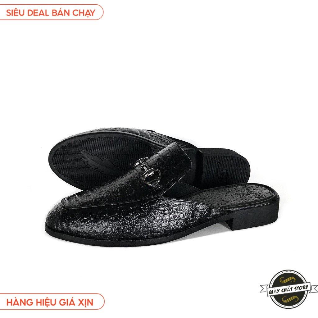 Giày sục nam TEFOSS Mules shoe da Pu in vân cá sấu cao cấp size 38-43 03