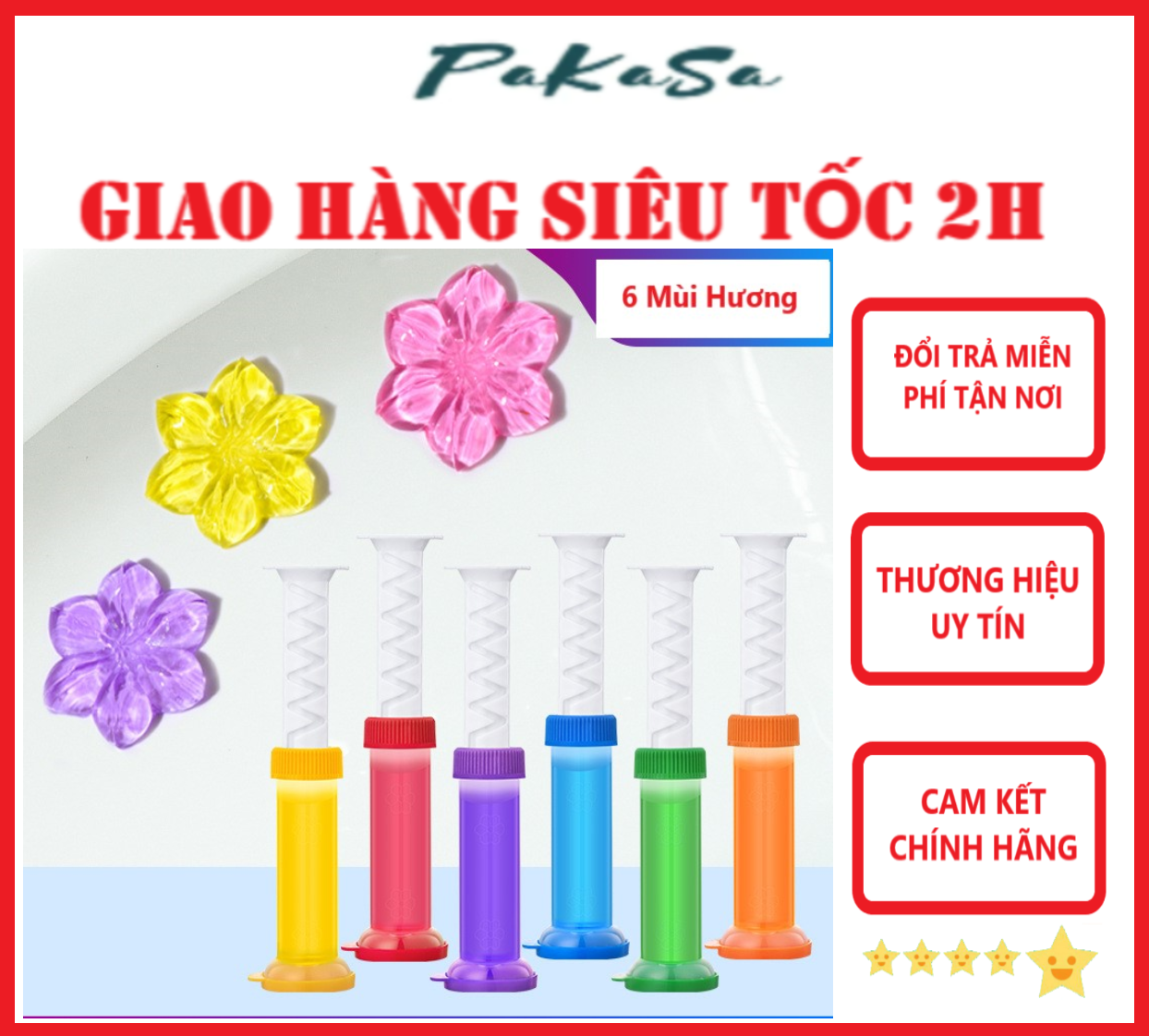 Gel Thơm Làm Sạch Khử Mùi Vệ Sinh Diệt Khuẩn Khử Trùng Bồn Cầu Hình Bông Hoa - Hàng Chính Hãng
