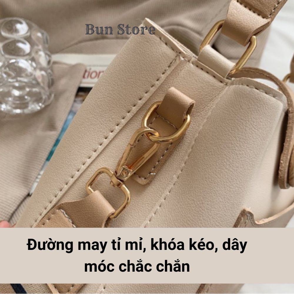 Túi xách nữ đeo chéo đeo vai, giỏ xách công sở tote cúc bấm