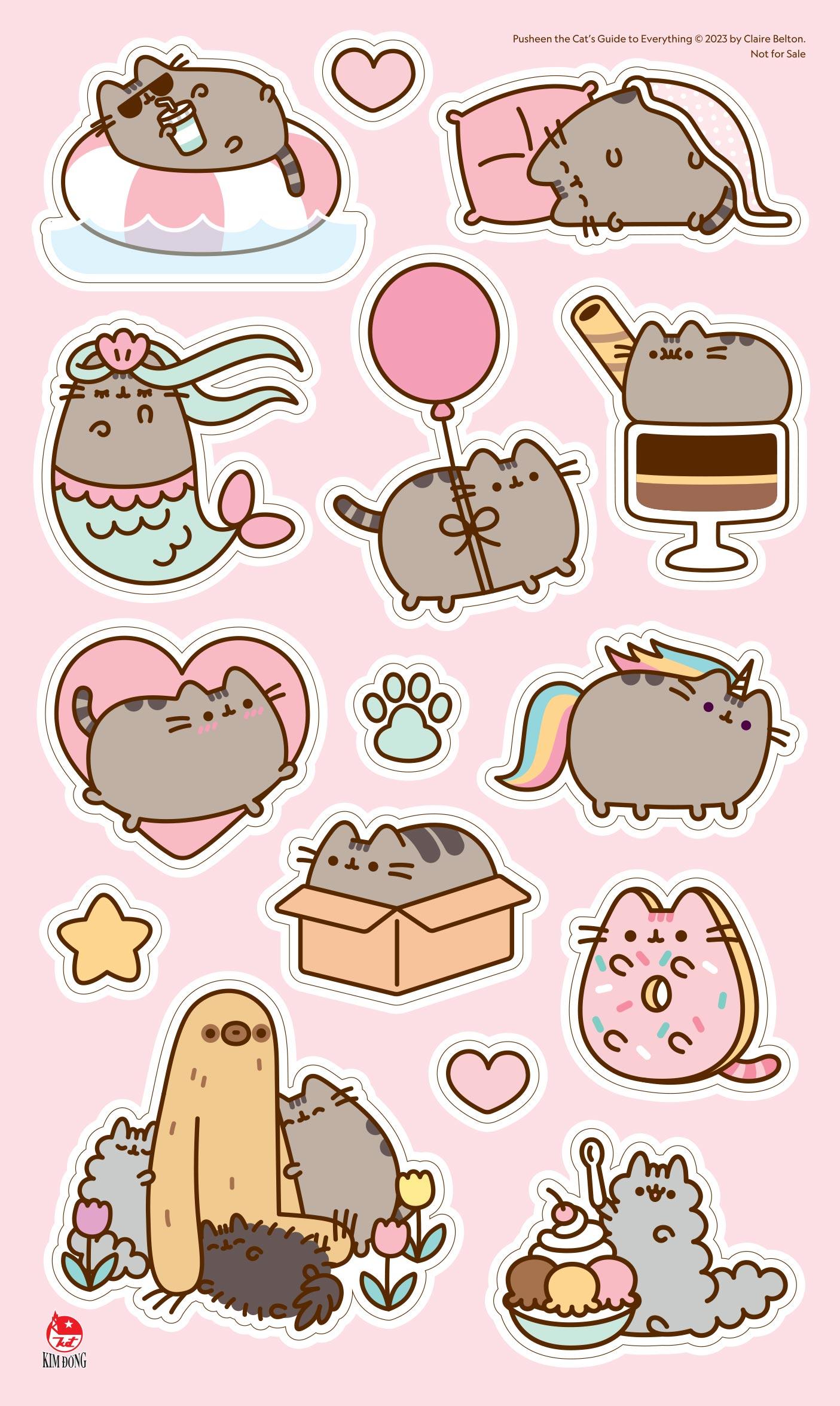 Sách - Tớ Là Mèo Pusheen - Tập 3 - Cẩm Nang Tất Tần Tật Của Pusheen - Tặng Kèm Bảng Sticker + Mini Clearfile