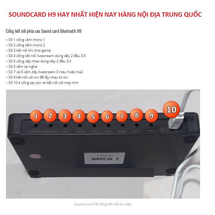 Micro Livestream AQ 220, Và Sound Card Thu Âm Mkai H9 Bluetooth Hát Cực Hay 2020