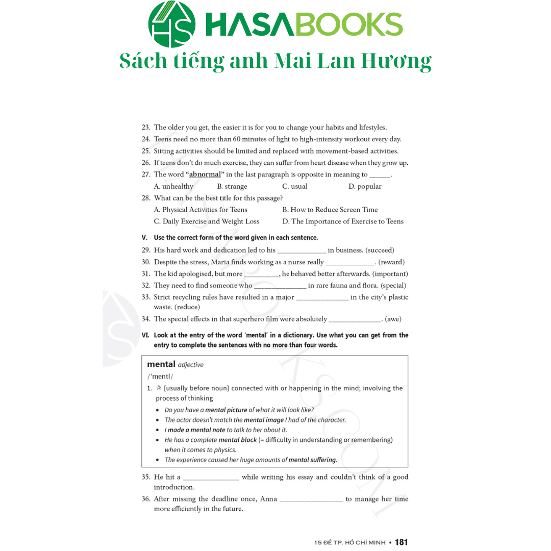 35 Đề Tiếng Anh Ôn Thi Vào Lớp 10 - Mai Lan Hương