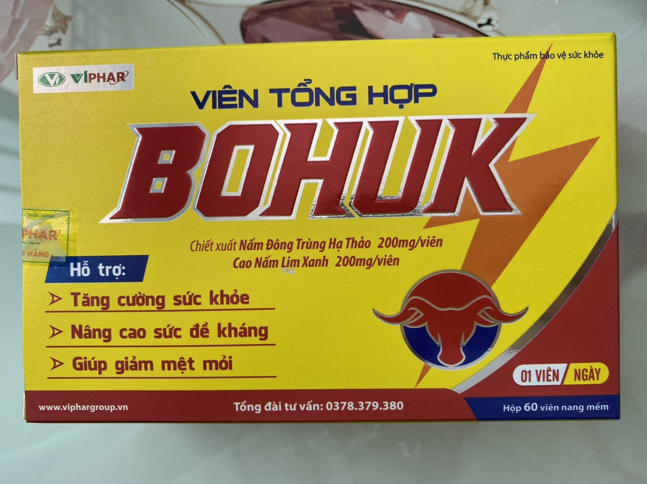 Viên tổng hợp BOHUK- Tăng cường thể lực, tăng sức đề kháng, giúp tỉnh táo, minh mẫn. Hộp 60 viên