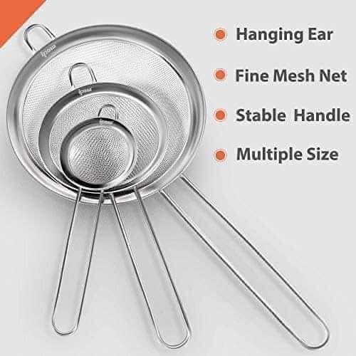 Set 3 Rây Lọc Cuisinart, 3 Lưới Lọc, Chất Liệu Thép Không Gỉ, Dễ Vệ Sinh, Nhập Đức