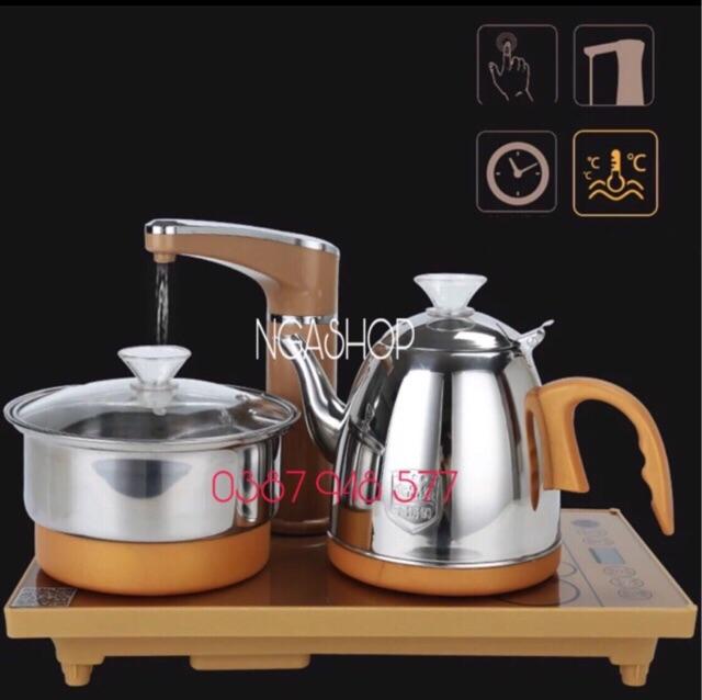 Bếp điện đun nước pha trà tại bàn Thông minh tự động xoay vòi thêm nước,trà đạo cảm ứng Siêu tốc đa năng inox màu vàng