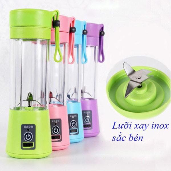 Máy Xay Vouller Cầm Tay 380Ml Nhỏ Gọn, Hiện Đại (Màu Ngẫu Nhiên), Tặng Kèm Bộ 3 Thìa Inox Cao Cấp  - Hàng Chính Hãng