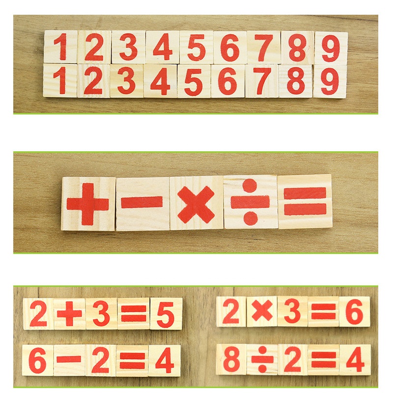 Bộ toán học bằng gỗ mini cho bé - Đồ chơi thông minh trẻ em