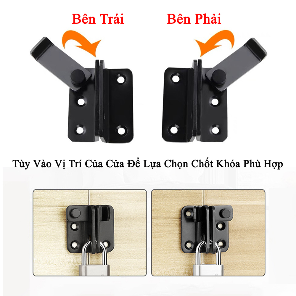 Chốt Khóa Cài Cửa Có Lỗ Cài KUNBE Gài Cây Gạt Dày Dặn Chắc Chắn An Toàn Cao Cấp Tiện Dụng