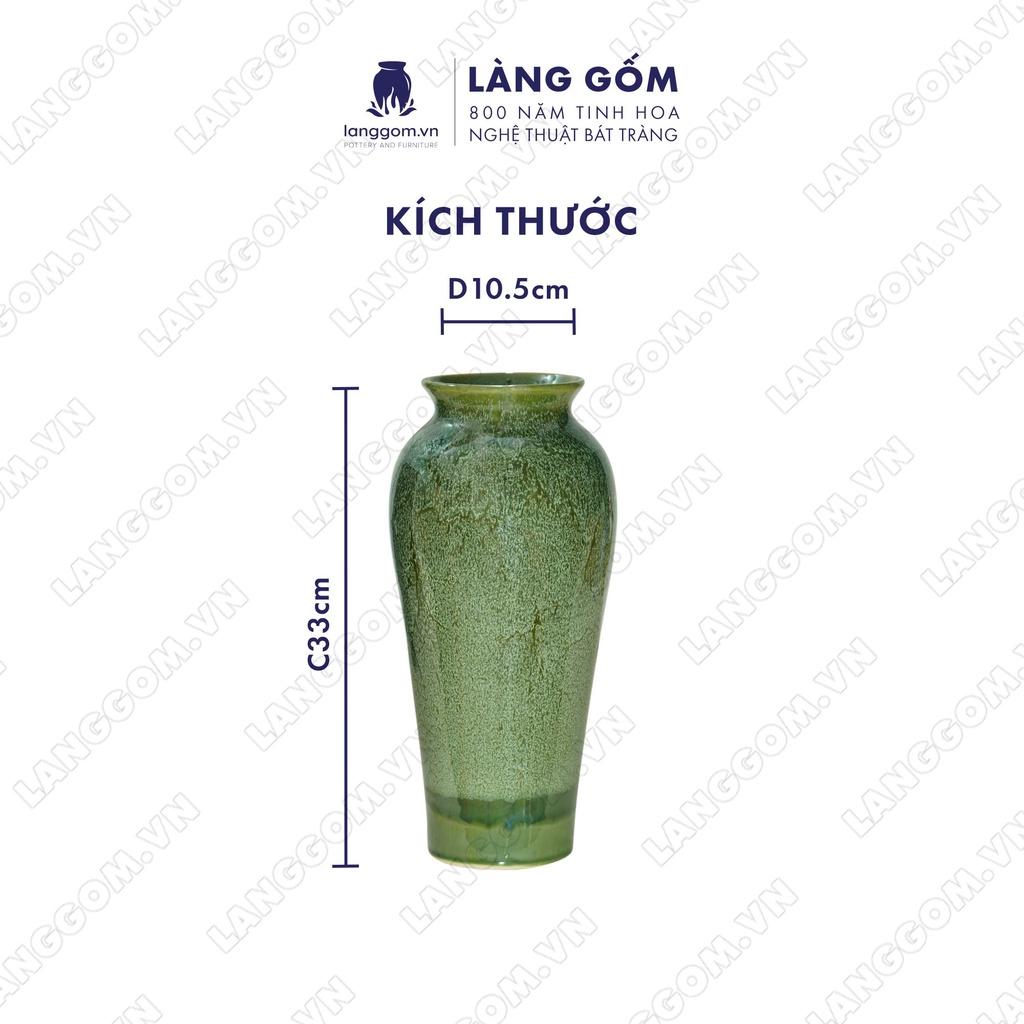 Bình hoa, lọ hoa Gốm sứ Bát Tràng cao cấp Men hỏa biến đùi dế thon dùng làm quà tặng, trang trí - Làng Gốm Bát Tràng