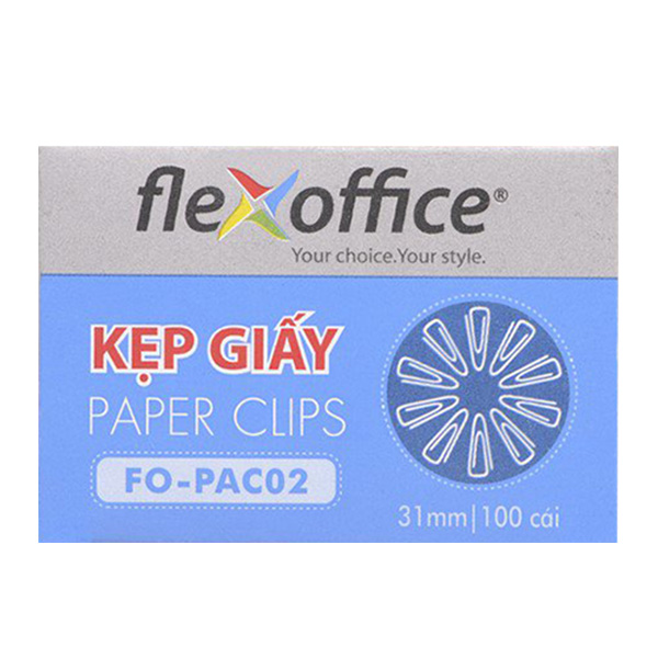 Hộp 10 Kẹp Giấy Flexoffice Fo-Pac02 (31mm)