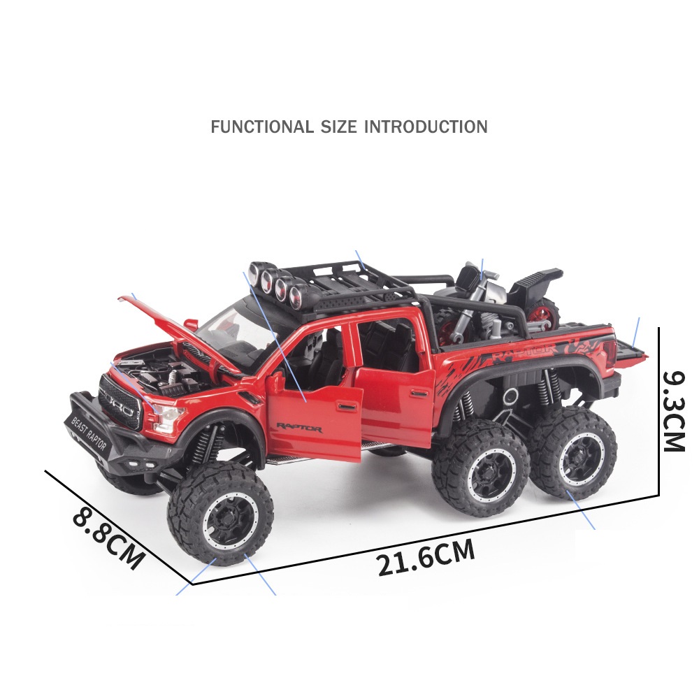 Mô hình xe Ford F-150 Raptor tỷ lệ 1:28 hợp kim cực ngầu