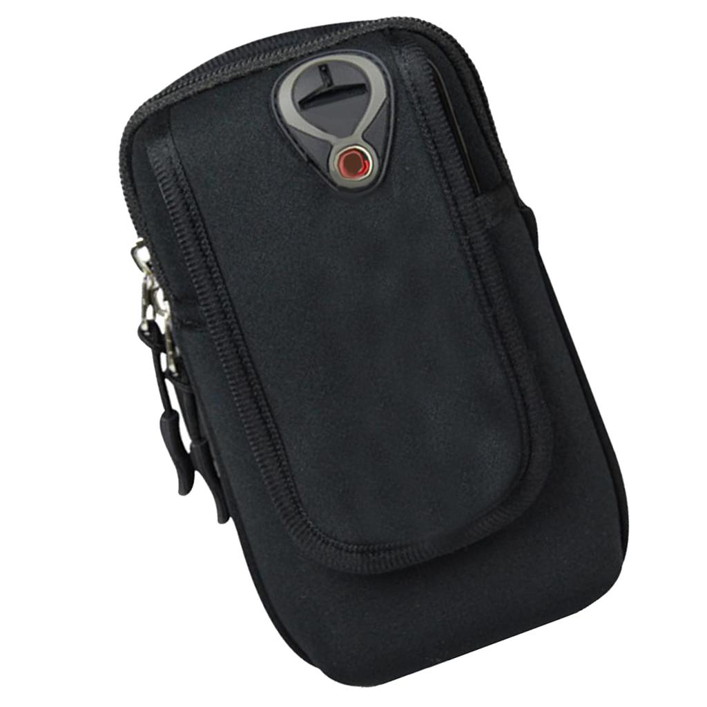Running Sport Arm Band Strap Holder Pouch Bag Case F Exercise Workout Black