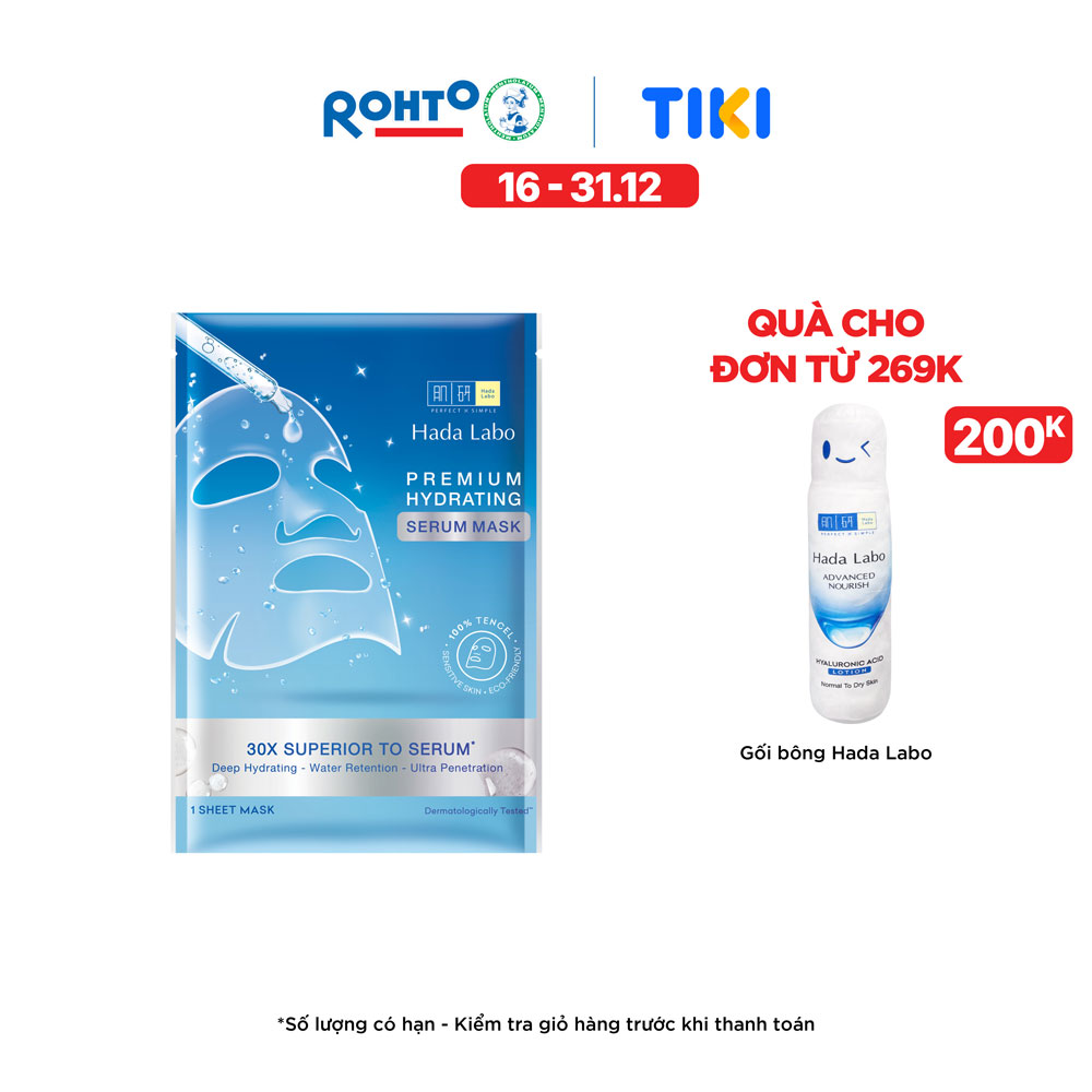Mặt nạ tinh chất dưỡng ẩm chuyên sâu Hada Labo Premium Hydrating Serum Mask 23g