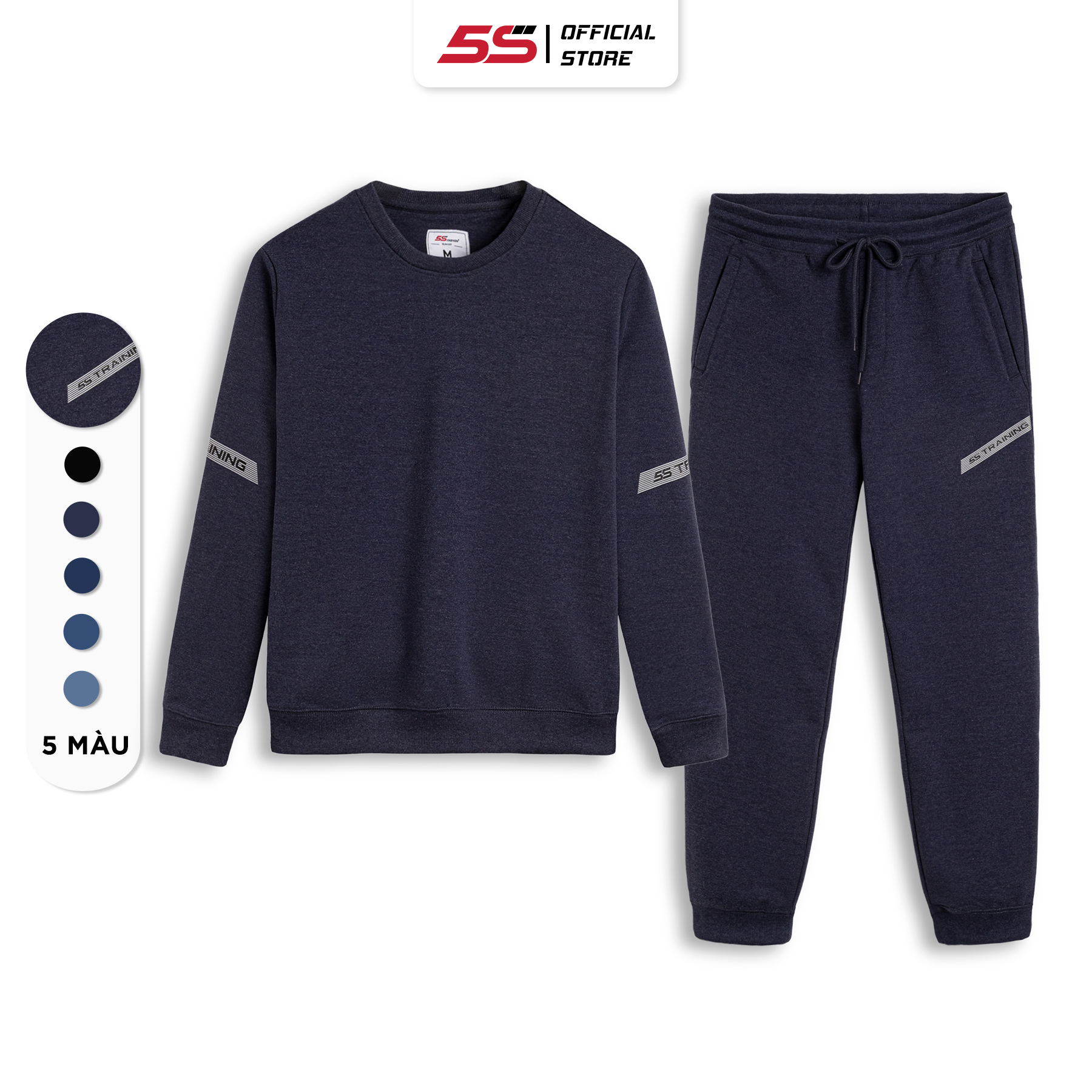 Bộ Quần Áo Nỉ Nam 5S TRAINING, Chất Liệu Cotton USA, Dày Dặn, Mềm Mịn, Co Giãn,Thiết Kế Thể Thao
