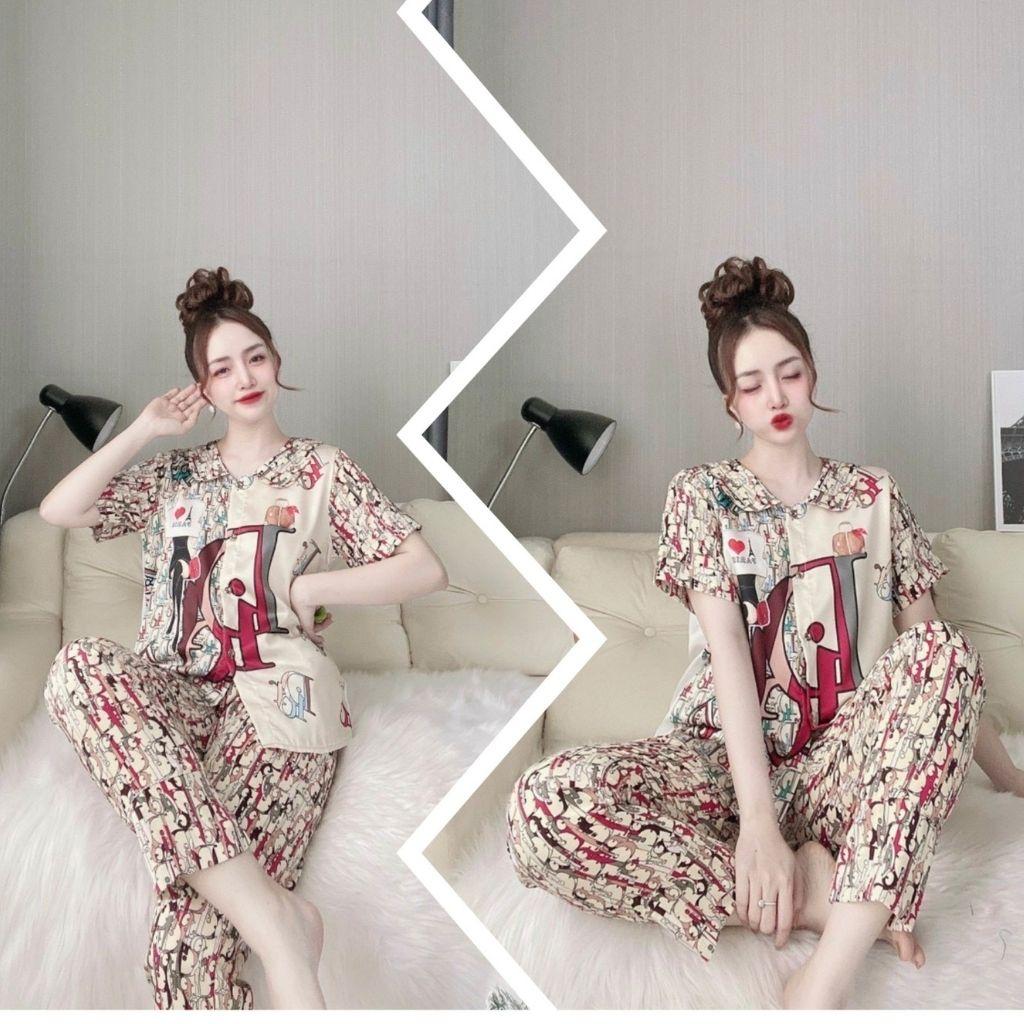Đồ Ngủ Pijama Đồ Ngủ nữ lụa Latin thiết kế cao cấp mềm mại xinh xắn&lt;60kg