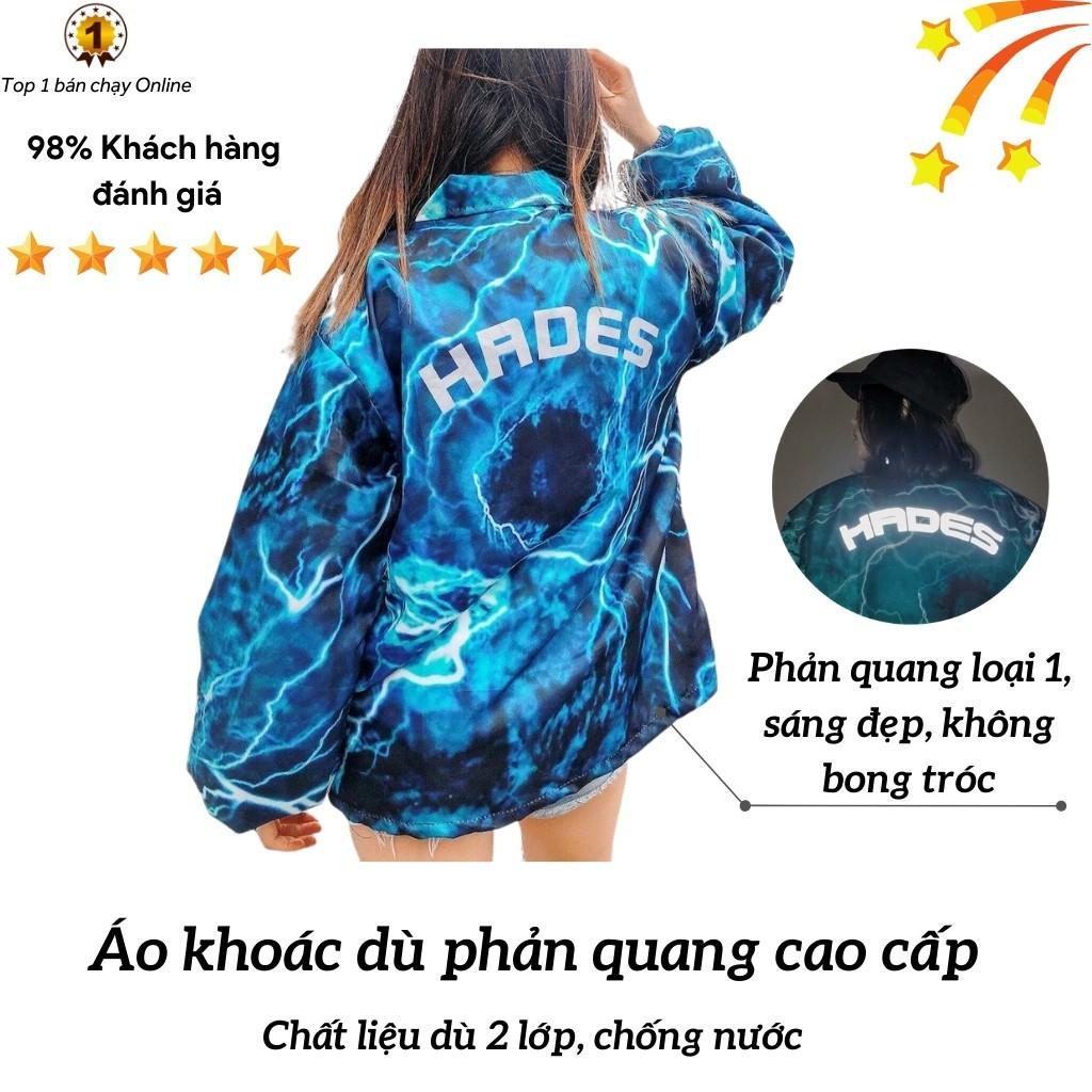 Áo khoác dù form rộng in phản quang Hades KD5