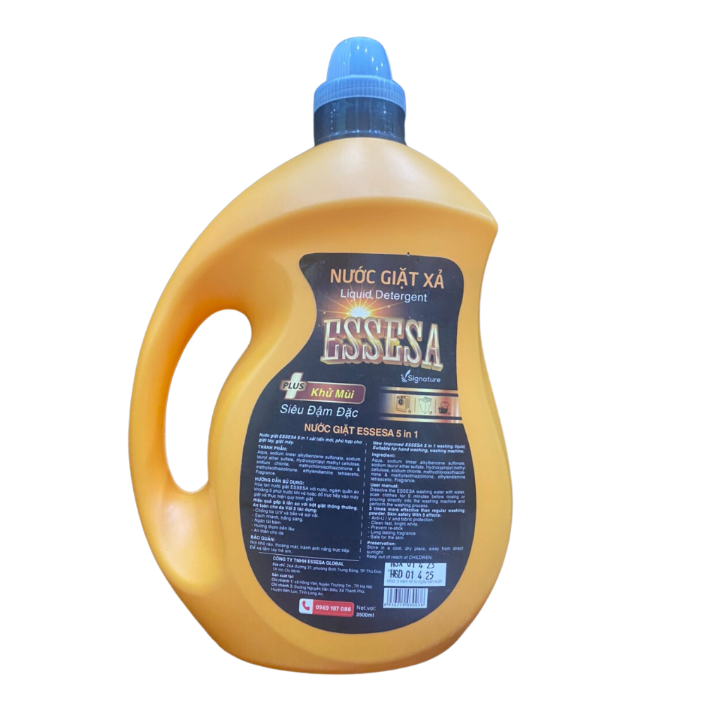 Nước giặt xả Essesa Signature phiên bản quý tộc siêu đậm đặc với công nghệ lưu hương kép từ hương thơm nước hoa bên mùi 3.5kg